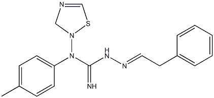 Dihydro-N-[(imino)[2-(2-phenylethylidene)hydrazino]methyl]-N-(4-methylphenyl)-1,2,4-thiadiazol-2(3H)-amine 结构式