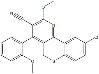 9-Chloro-2-methoxy-4-[2-methoxyphenyl]-5H-[1]benzothiopyrano[4,3-b]pyridine-3-carbonitrile 结构式