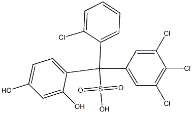 (2-Chlorophenyl)(3,4,5-trichlorophenyl)(2,4-dihydroxyphenyl)methanesulfonic acid 结构式