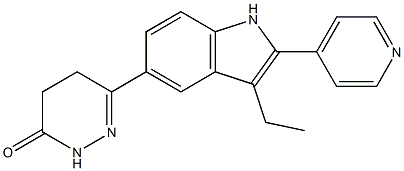 6-[3-Ethyl-2-(4-pyridinyl)-1H-indol-5-yl]-4,5-dihydropyridazin-3(2H)-one 结构式