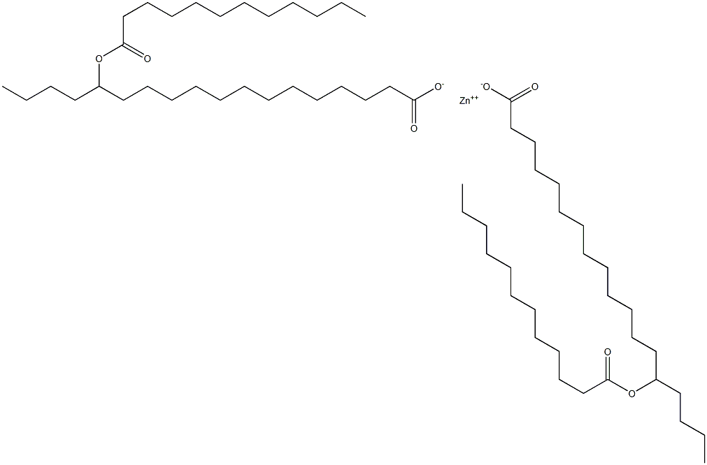 Bis(14-lauroyloxyoctadecanoic acid)zinc salt 结构式