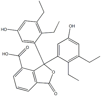 1,1-Bis(2,3-diethyl-5-hydroxyphenyl)-1,3-dihydro-3-oxoisobenzofuran-7-carboxylic acid 结构式