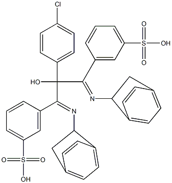 3,3'-[(4-Chlorophenyl)hydroxymethylenebis[4,1-phenylene(ethylimino)methylene]]bis(benzenesulfonic acid) 结构式