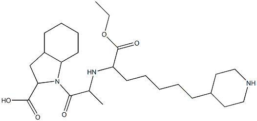 1-[2-[6-(Piperidin-4-yl)-1-(ethoxycarbonyl)hexylamino]propionyl]-octahydro-1H-indole-2-carboxylic acid 结构式