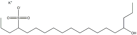 16-Hydroxynonadecane-4-sulfonic acid potassium salt 结构式