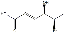 (2E,4R,5R)-5-Bromo-4-hydroxy-2-hexenoic acid 结构式