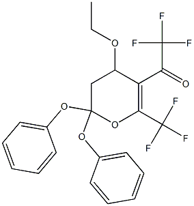 4-Ethoxy-2,2-diphenoxy-5-(trifluoroacetyl)-6-(trifluoromethyl)-3,4-dihydro-2H-pyran 结构式