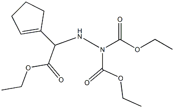 2-[N,N'-Bis(ethoxycarbonyl)hydrazino]-2-(1-cyclopenten-1-yl)acetic acid ethyl ester 结构式