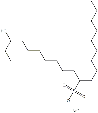 18-Hydroxyicosane-10-sulfonic acid sodium salt 结构式