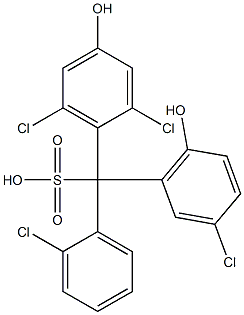 (2-Chlorophenyl)(3-chloro-6-hydroxyphenyl)(2,6-dichloro-4-hydroxyphenyl)methanesulfonic acid 结构式