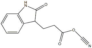 3-Cyano-2,3-dihydro-2-oxo-1H-indole-3-propanoic acid 结构式