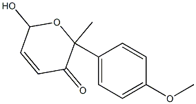 6-Hydroxy-2-methyl-2-(4-methoxyphenyl)-2H-pyran-3(6H)-one 结构式