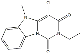 2-Ethyl-5-methyl-4-chloropyrimido[1,6-a]benzimidazole-1,3(2H,5H)-dione 结构式