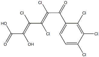 (2E,4E)-2-Hydroxy-3,4,5-trichloro-6-oxo-6-(2,3,4-trichlorophenyl)-2,4-hexadienoic acid 结构式