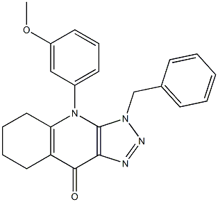 3-Benzyl-4-(3-methoxyphenyl)-5,6,7,8-tetrahydro-3H-1,2,3-triazolo[4,5-b]quinolin-9(4H)-one 结构式