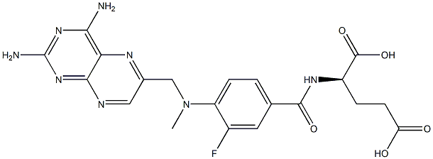 N-[3-Fluoro-4-[[(2,4-diaminopteridin-6-yl)methyl]methylamino]benzoyl]-D-glutamic acid 结构式