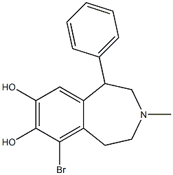 2,3,4,5-Tetrahydro-6-bromo-3-methyl-1-phenyl-1H-3-benzazepine-7,8-diol 结构式
