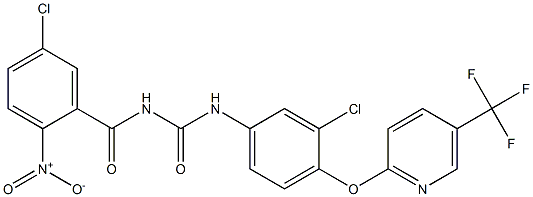 1-(5-Chloro-2-nitrobenzoyl)-3-[4-[(5-trifluoromethyl-2-pyridinyl)oxy]-3-chlorophenyl]urea 结构式