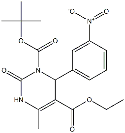 1,2,3,4-Tetrahydro-6-methyl-2-oxo-4-(3-nitrophenyl)pyrimidine-3,5-dicarboxylic acid 3-tert-butyl 5-ethyl ester 结构式