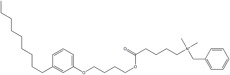 N,N-Dimethyl-N-benzyl-N-[4-[[4-(3-nonylphenyloxy)butyl]oxycarbonyl]butyl]aminium 结构式