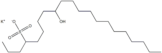 9-Hydroxyhenicosane-4-sulfonic acid potassium salt 结构式