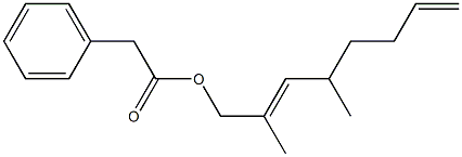 Phenylacetic acid 2,4-dimethyl-2,7-octadienyl ester 结构式