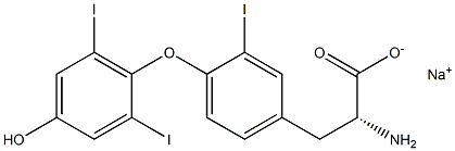 (R)-2-Amino-3-[4-(4-hydroxy-2,6-diiodophenoxy)-3-iodophenyl]propanoic acid sodium salt 结构式