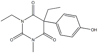 5-Ethyl-5-(4-hydroxyphenyl)-1-methyl-3-ethylpyrimidine-2,4,6(1H,3H,5H)-trione 结构式