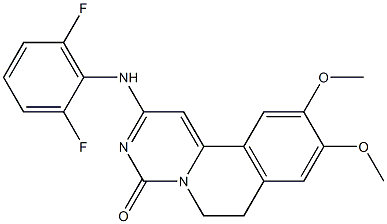 6,7-Dihydro-2-(2,6-difluorophenylamino)-9,10-dimethoxy-4H-pyrimido[6,1-a]isoquinolin-4-one 结构式