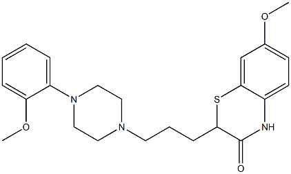 2-[3-[4-(2-Methoxyphenyl)piperazin-1-yl]propyl]-7-methoxy-2H-1,4-benzothiazin-3(4H)-one 结构式