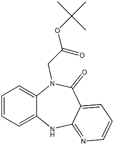 5,11-Dihydro-5-oxo-6H-pyrido[2,3-b][1,5]benzodiazepine-6-acetic acid tert-butyl ester 结构式