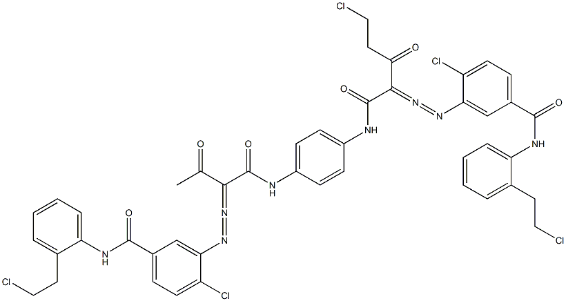 3,3'-[2-(Chloromethyl)-1,4-phenylenebis[iminocarbonyl(acetylmethylene)azo]]bis[N-[2-(2-chloroethyl)phenyl]-4-chlorobenzamide] 结构式