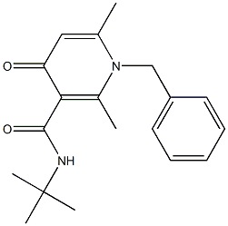 1-Benzyl-1,4-dihydro-2,6-dimethyl-N-tert-butyl-4-oxopyridine-3-carboxamide 结构式
