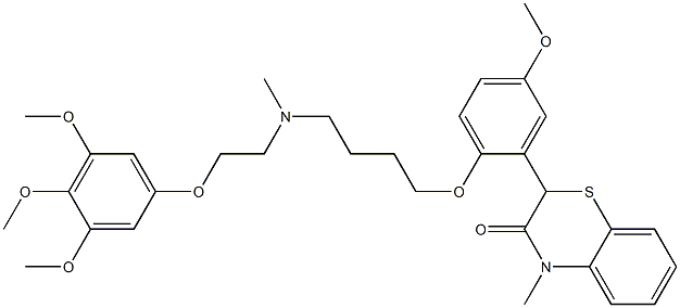 2-[2-[4-[N-[2-(3,4,5-Trimethoxyphenoxy)ethyl]methylamino]butoxy]-5-methoxyphenyl]-4-methyl-4H-1,4-benzothiazin-3(2H)-one 结构式