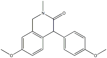 1,4-Dihydro-2-methyl-4-(4-methoxyphenyl)-7-methoxyisoquinolin-3(2H)-one 结构式