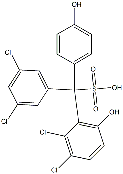(3,5-Dichlorophenyl)(2,3-dichloro-6-hydroxyphenyl)(4-hydroxyphenyl)methanesulfonic acid 结构式