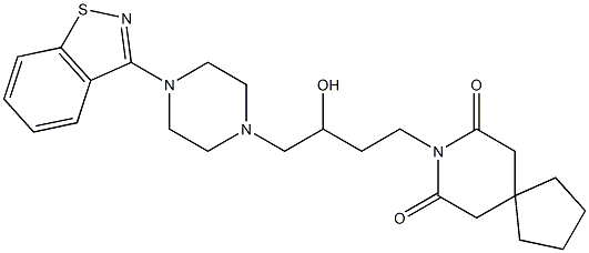 8-[3-Hydroxy-4-[4-(1,2-benzisothiazol-3-yl)-1-piperazinyl]butyl]-8-azaspiro[4.5]decane-7,9-dione 结构式