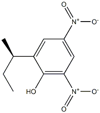 (-)-2-[(R)-sec-Butyl]-4,6-dinitrophenol 结构式