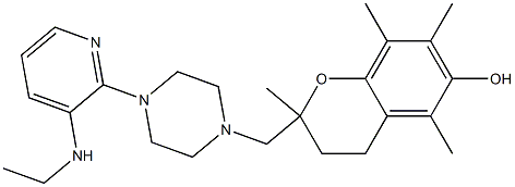 2-[[4-[3-(Ethylamino)-2-pyridyl]piperazino]methyl]-3,4-dihydro-2,5,7,8-tetramethyl-2H-1-benzopyran-6-ol 结构式