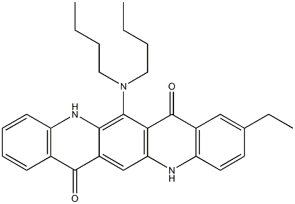 6-(Dibutylamino)-9-ethyl-5,12-dihydroquino[2,3-b]acridine-7,14-dione 结构式