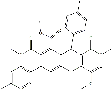 4,7-Bis(p-methylphenyl)-4a,7-dihydro-4H-1-benzothiopyran-2,3,5,6-tetracarboxylic acid tetramethyl ester 结构式