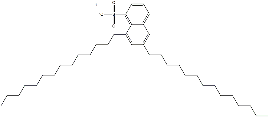 6,8-Ditetradecyl-1-naphthalenesulfonic acid potassium salt 结构式