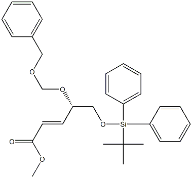 (4S,2E)-5-[(tert-Butyldiphenylsilyl)oxy]-4-(benzyloxymethoxy)-2-pentenoic acid methyl ester 结构式