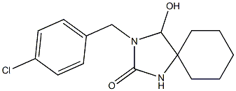 3-(p-Chlorobenzyl)-4-hydroxy-2-oxo-1,3-diazaspiro[4.5]decane 结构式