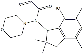 2,3-Dihydro-3-[thiomorpholinoacetylamino]-2,2,5,7-tetramethyl-1H-inden-4-ol 结构式