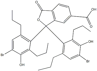 1,1-Bis(4-bromo-3-hydroxy-2,6-dipropylphenyl)-1,3-dihydro-3-oxoisobenzofuran-6-carboxylic acid 结构式