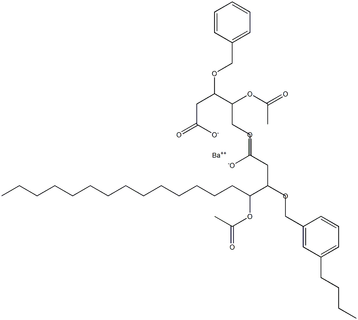 Bis(3-benzyloxy-4-acetyloxystearic acid)barium salt 结构式