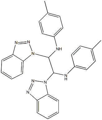 1,2-Bis(1H-benzotriazol-1-yl)-1,2-bis(4-methylanilino)ethane 结构式