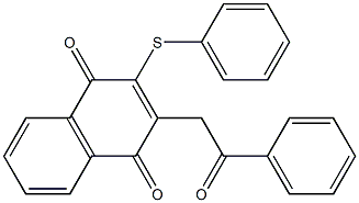 2-Phenylthio-3-[(phenylcarbonyl)methyl]-1,4-naphthoquinone 结构式