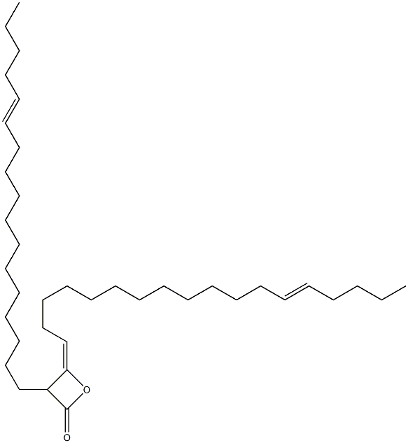 3-(12-Heptadecenyl)-4-(13-octadecen-1-ylidene)oxetan-2-one 结构式